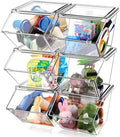 Yerliker 6 Pcs Stackable Storage Bins with Lids Organizer, Clear by Yerliker