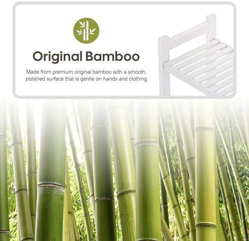 Homde Bathroom Over Toilet Storage Rack: Adjustable 4-Tier Bamboo (White) - Image 6