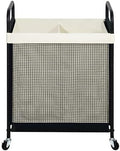 STO STO Laundry Hamper 2 Section, 100L Rolling Laundry Sorter Cart with Removable and Washable Liner Bag, Clothes Hamper with Wheels and Metal Handle for Laundry Room and Bedroom by STOSTO