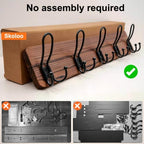 SKOLOO Coat Rack Wall Mount, Solid Wood Wall Mounted Coat Rack with Hooks, 24 Inch Wooden Coat Hooks for Wall, Rustic Entryway Hallway Organizer, Pre-Assembled, Wood Brown - Image 3