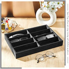 Amylove 4 Pcs Black Sunglass Organizer Trays 8 Grids Velvet Glasses Holder Jewelry Display Organizer Eyeglasses Storage Box Drawer - Image 4