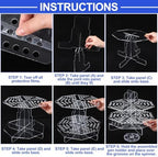 Eersida 120 Slot Acrylic Pen Holder Pen Clear Pencil Holder Display Stand Marker Organizer Acrylic Desktop Organizer the Hole Diameter Is 0.5 Inch for Art Supply Makeup Brushes Storage Craft Shows - Image 6