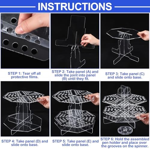 Eersida 120 Slot Acrylic Pen Holder Pen Clear Pencil Holder Display Stand Marker Organizer Acrylic Desktop Organizer the Hole Diameter Is 0.5 Inch for Art Supply Makeup Brushes Storage Craft Shows - Image 6