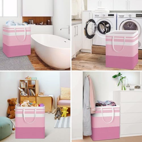 HomeHacks 2 Pack Laundry Baskets, Laundry Hampers Bags (Grey+Pink 100L) - Image 6