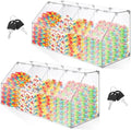Geetery 2 Pack 4 Tier Acrylic Candy Bin Clear Partitioned Dry Food Display Spices Container Transparent Retail Donut Cookie Bin Compartments Display for Candy Cereal Chocolate Bean Knock Down by Geetery