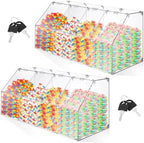 Geetery 2 Pack 4 Tier Acrylic Candy Bin Clear Partitioned Dry Food Display Spices Container Transparent Retail Donut Cookie Bin Compartments Display for Candy Cereal Chocolate Bean Knock Down by Geetery