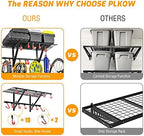 PLKOW Garage Wall Shelving 1 Pack Includes 2 Bike Hooks, Wall Shelves Garage Organizer with Vertical Bike Hanger, Powder Coated Steel (1 Pack) - Image 4