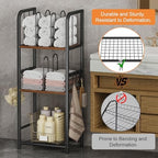 Snughome Towel Rack Free Standing 3-Tier M-Shaped Detachable Dividers, Metal Towel Storage Shelf for Bathroom, Pool Towel Rack Holder, Space-Saving Storage Organizer, Modern Bath Towel Storage Holder - Image 3
