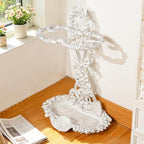 Sungmor Cast Iron Umbrella Stand with Drip Tray - Victorian & Vintage White - Image 3
