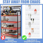 Windyun 2 Pcs 40 Pocket Over the Door Shoe Organizer, White - Image 4