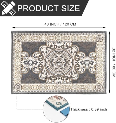CHICHIC 32 x 48 Inch GrayGreen Low Profile Indoor Door Mat for Home Entrance, Indoor Welcome Mat for House Front Door Mat Inside Outdoor Outside Entryway Rugs Anti-Slip Rubber Back - Image 3