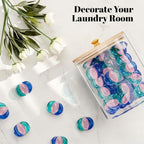 HomePekite Glass Laundry Pods Storage Container, Laundry Room Organization and Storage, Detergent Powder Container, with Wooden Lids & Labels, 4 Pack - Image 3