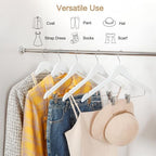 TOPIA HANGER Wooden Suit Hangers with Adjustable Metal Clips (10 Pack), Solid Smooth Wood Clothes Hangers, 360° Swivel Hook, Premium Pants Hangers for Clothes Coat, Jeans, Blouse-White,CT28W - Image 2