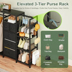 YOSHOOT 55" Dresser with Hanging Rack & Purse Organizer, Closet Dresser - Image 3