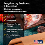 Meat Hugger Natural Freezer Paper Dispenser Roll - Poly Coated Moisture Resistant Freezer Paper for Meat Wrapping - Freezer Burn Resistant - 17.25 inch by 175 feet - Image 3