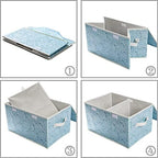 PRANDOM Large Stackable Storage Bins with Lids Fabric Decorative Storage Box Cubes Organizer Containers Baskets with Cover Handles Divider for Bedroom Closet Living Room 17.3x11.8x9.8 Inch 3 Pack - Image 5