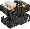 Best Choice Products Set of 4 9x12in Water Hyacinth Pantry Baskets, Woven Organizers w/Chalkboard Label, Chalk Marker - Black by BestChoiceProducts