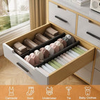 Bamboo Drawer Dividers, Adjustable Drawer Organizers, Fits 17.6–21" Drawers - Image 5