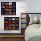 Wall Mounted Tie Rack - 16 Compartment Tie Organizer with Display Racks for Bedroom & Wardrobe - Image 4