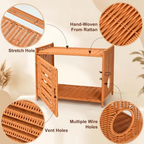 Router Box Hider, Rattan WiFi Router Storage Cabinet, WiFi Box Hider - Image 5
