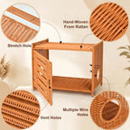 Router Box Hider, Rattan WiFi Router Storage Cabinet, WiFi Box Hider - Image 5