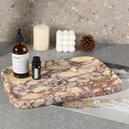 Karibiber Calacatta Marble Vanity Trays, Marble Bathroom Tray Countertop, Luxury Decorative Dresser Organizer, Purple&White Natural Stone Serving Tray for Kitchen, Perfume, Jewelry Holder Storage - Image 6