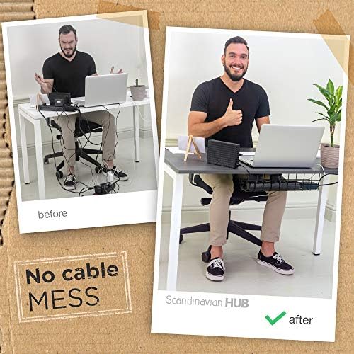 Scanfield Under Desk Cable Organizer Wire Tray, Set of 4x17 inch, Black - Image 2