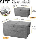 2 Pack Storage Boxes with Lids and Handles, Collapsible Linen Storage Bins Organizer Containers Baskets Cube with Removable Divider for Home Bedroom Closet Office (Grey, Small) - Image 7