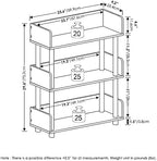 Furinno TURN-N-TUBE Display Shelf, 3-Tier Storage Shelves with Side Panels, Open Shelves Book Shelf with Rounded Corner Top Edges, for Organization and Storage, Living Room, Home Office, Walnut - Image 3