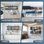 Jusgym 2 Pack Heavy Duty Garage Wall Shelving with 8 Hooks, 2x3ft, 500lbs - Image 7