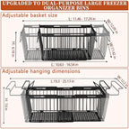 Hanging Freezer Organizer Bins for 5 to 20 Cu.Ft,Leak-Proof Bottom，2Pack - Image 2