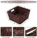 Onlytak Wicker Storage Baskets, Baskets for Shelves, Toilet Paper, Woven Storage Baskets for Organizing, Brown, 12" x 12" x 6", 2-Pack - Image 2