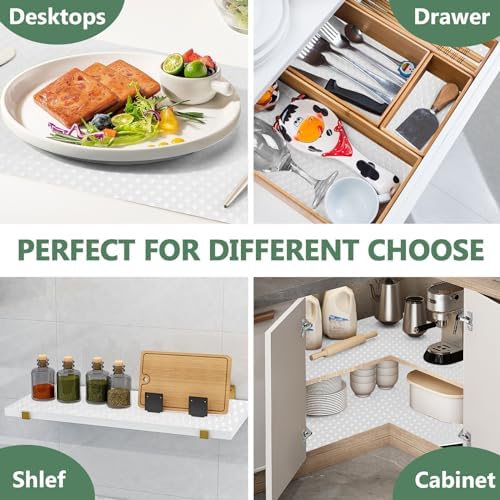 Shelf Liners, Non-Adhesive Drawer Liner, Waterproof & Oil-Proof Kitchen Cabinet Cupboard Liner Plastic EVA Material BPA Free Fridge Liner Mats Paper Protector for Shelves (White/20in x 240in) - Image 6