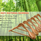 Amber Home 6 Pack Wide Shoulder Bamboo Wood Suit Coat Hangers - Image 5