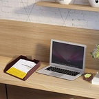 6 Piece Office Supplies/Desk Organizer Set with Desktop Leather Writing Pad,File Paper Tray,Magazine folder Holder, Pen Cup,Sticky Note Holder,Letter Mail Sorter,Workspace Decor for Women Men Brown - Image 6