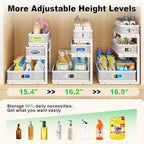 3 Tier White Under Sink Organizer,Kitchen Cabinet Storage Organizer(2 pack) - Image 4