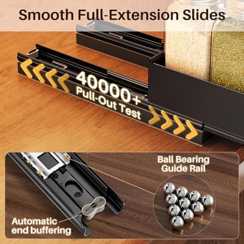 SNTD Pull Out Spice Rack Organizer for Inside Cabinets, Expandable,1-Pack - Image 6