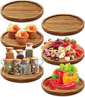 Mumufy 6 Pcs 9-inch Acacia Wood Lazy Susan Organizers for Kitchen by Mumufy
