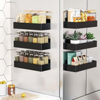 Mystozer Magnetic Spice Rack for Refrigerator Black, 6 Pack by Mystozer
