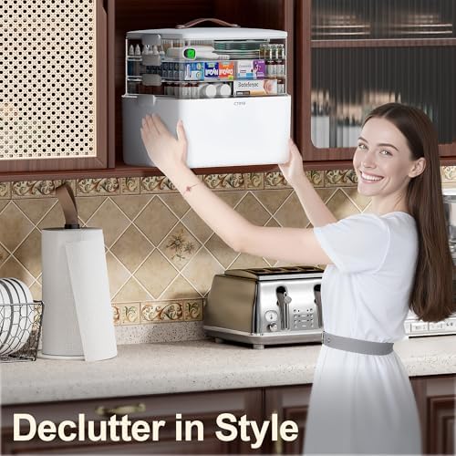 CTIME 4-Tier Medicine Organizer - Portable Medicine Cabinet with Handle - Image 2