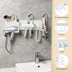 Hair Dryer Holder with Cord Organizer, Curling Iron Holder - Image 2