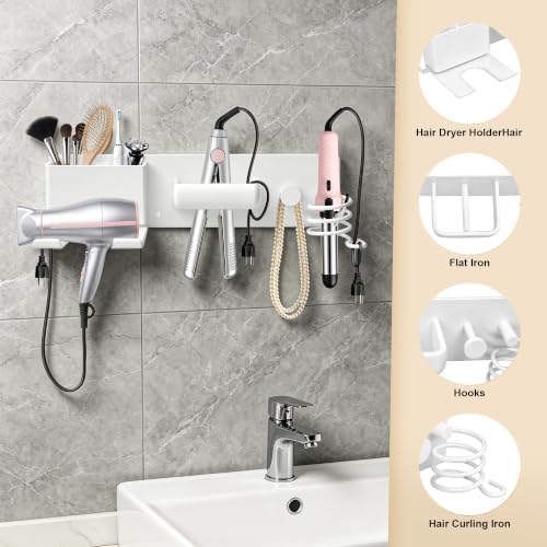 Hair Dryer Holder with Cord Organizer, Curling Iron Holder - Image 2