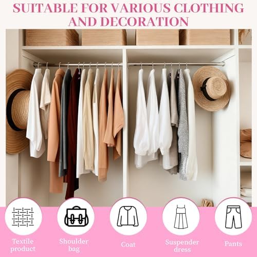 LemonRoad 50 Pack Short Neck Hangers Plastic Non-Slip, Rose Pink - Image 5