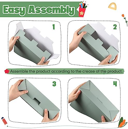 Colarr 12 Pack Cardboard Magazine File Holders Book Bins,Morandi Color - Image 3