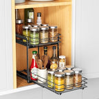 RCHYFEED 2 Tier Pull Out Spice Rack for Cabinet,7.5" Wx10.5 Dx9.5 H - Image 3