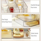 Clear Makeup Organizer for Vanity, Large Desk Organizer with Stackable Drawer for Cosmetics, Skincare, Lipsticks, Palette, Nail Care, Ideal Storage for Dresser and Bathroom Countertop - Image 5