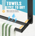VOTZAAQ Black Towel Racks for Bathroom, Stainless Steel, 32 Inch - Image 3