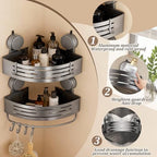Aluminum Shower Caddy(2-Pack Gray),Shower Shelves for Wall. - Image 2