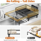 Urackify Expandable Sink Dish Drying Rack for Kitchen Counter, 1-Tier Black - Image 5