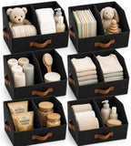 HOMELUX THEORY Closet Organizers Storage, Small Collapsible Bin 6pc, Black by HomeluxTheory